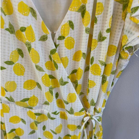 Draper James RSVP Lemon Warp Midi Dress Size Large - Picture 6 of 10